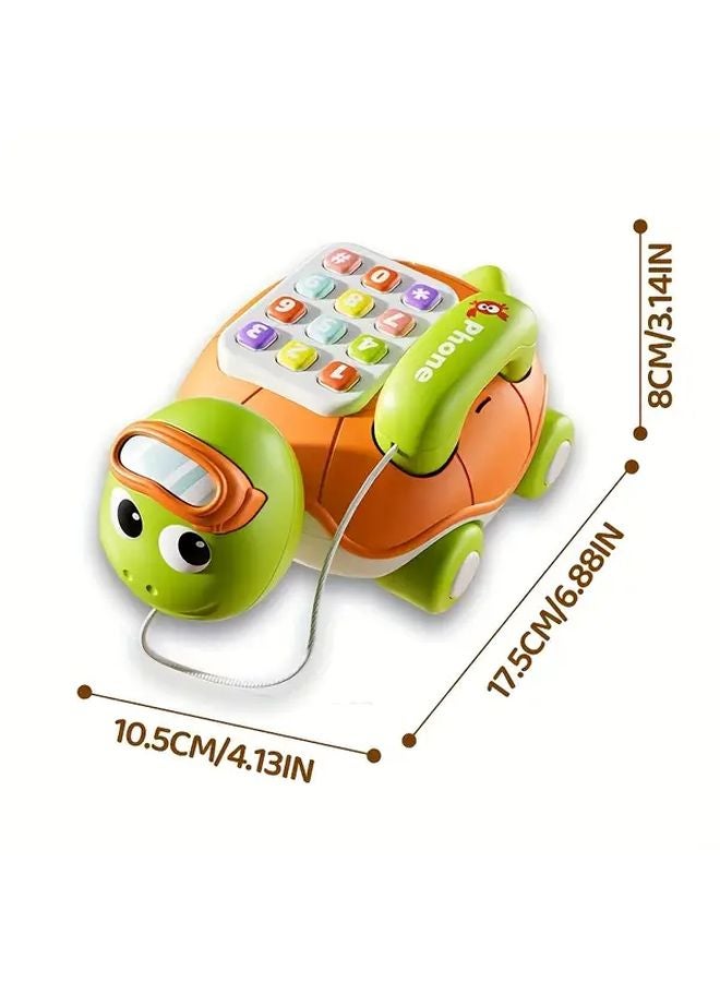 Green Turtle Phone Toy With Music Lights Educational Learning For Toddlers - Image 2